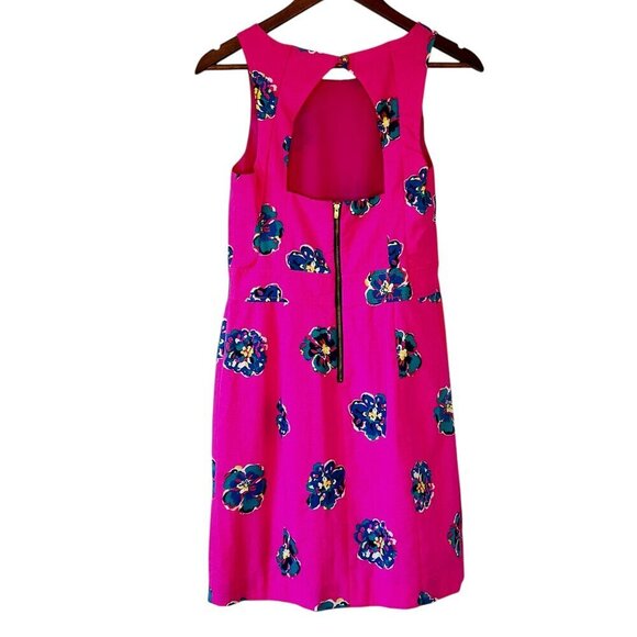 Lilly Pulitzer Kirkland Mambo Dress Bright Fuchsia with Blue Flowers Size 4 NWOT - Picture 5 of 11